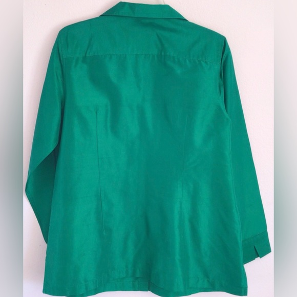 Talbots green Silk Button Down Shirt size 16 - Picture 9 of 9